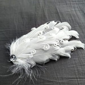 2PCS white Goose Feather hair pin Millinery wedding bridal Fascinator Hair Clip