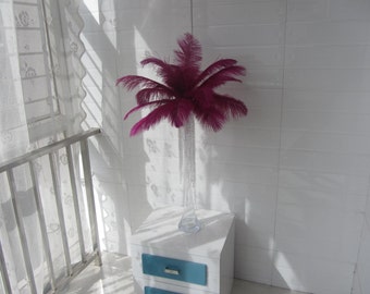 Goedkope bleke paarse vanderby kleur Struisvogel veren bruiloft Decor bruiloft centerpieces