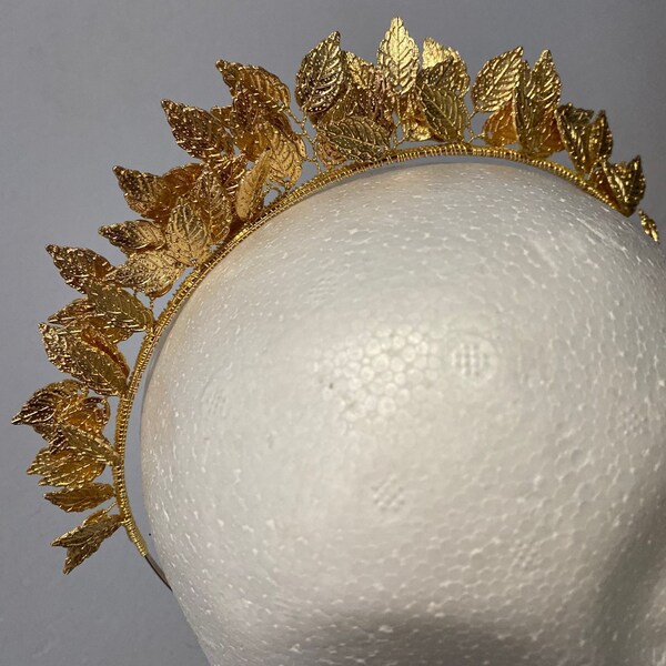 Gold Halo Headpiece, Goddess Crown Headband, Bridal Headdress, Virgin Mary, Saints, Halloween Costume, Festival Wear