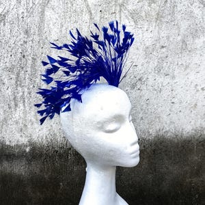 Goose Feather Wired Millinery Hat Mount Royal Blue