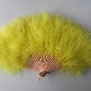 Leque de penas amarelo 30*50cm, leque de penas para dança burlesca, buquê de noiva