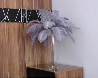 100pieces 12-14inch Silver Ostrich Feather Plume for Wedding centerpieces