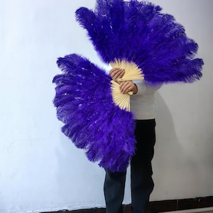90X50cm Purple Large ostirch  Feather Fan Burlesque Dance feather fan Bridal Bouquet