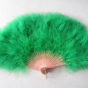 Leque de penas verde 30*50 cm para dança burlesca buquê de noiva