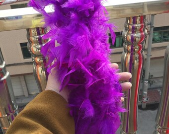 80g Two Yards Turkey feather Chandelle Boa Flapper Burlesque Costume Purple Color