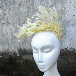 Goose Feather Wired Millinery Hat Mount yellow