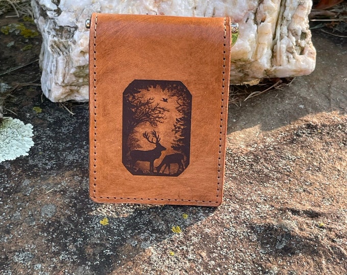 Handcrafted Laser Engraved Money Clip Wallet