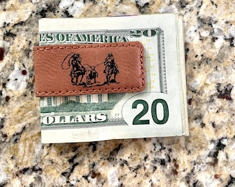 Laser Engraved Team Roper Magnetic Money Clip