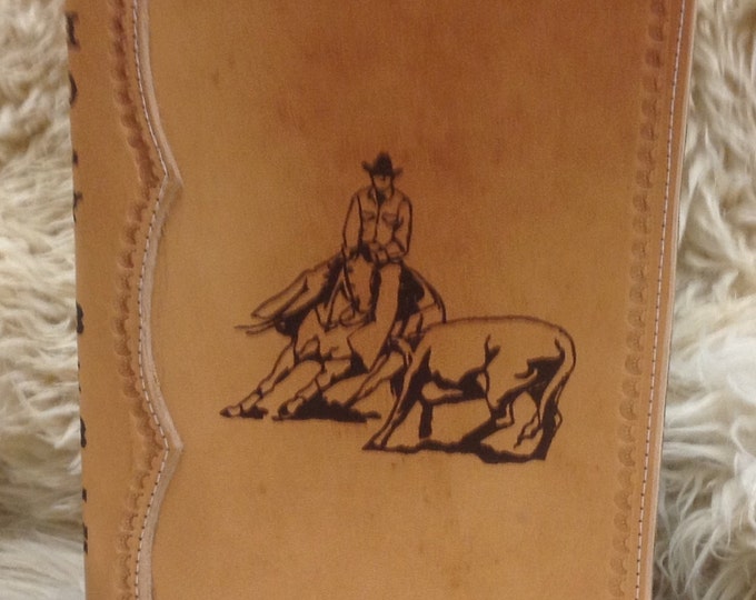 Handcrafted Laser Engraved Cowboy Cutter All Leather Bible Cover