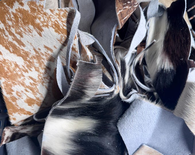 Cowhide leather scrap bag