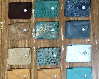 Handcrafted All Leather Single Pocket Snap Wallet