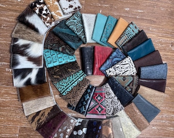 Handcrafted Cowhide and Leather Two Pocket Snap Wallet
