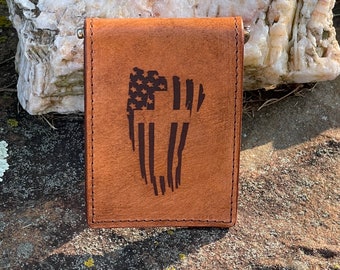 Handcrafted Laser Engraved Money Clip Wallet