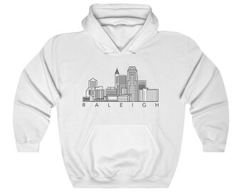 Raleigh NC Hoodie - Raleigh Skyline Sweatshirt - Raleigh City Jacket - Raleigh North Carolina Hoodie