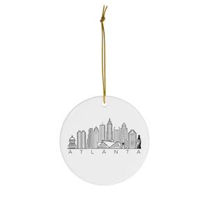 Atlanta Ceramic Ornament - Atlanta Skyline Ornament - Atlanta Georgia