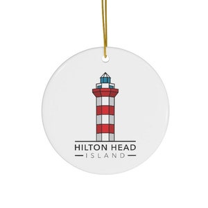 Hilton Head Ornamento in ceramica - Hilton Head Lighthouse Ornament - Regalo di Natale Hilton Head