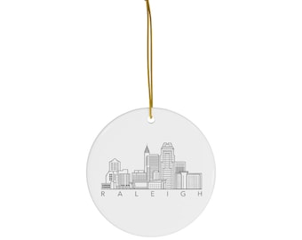 Raleigh NC Ornament - Raleigh City Skyline Ornament- Raleigh North Carolina Christmas Gift - NC State Raleigh Ornament