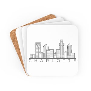 Charlotte NC Coaster Set - Charlotte Skyline Coaster - Charlotte City Coaster