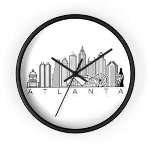Atlanta Georgia Wall Clock - Atlanta Downtown Housewarming - Atlanta Skyline Clock - Midtown Atlanta Downtown Gift