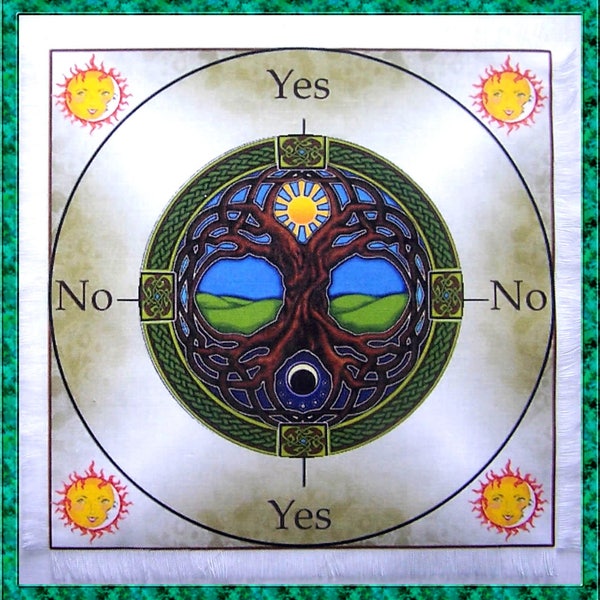 Tree of Life Scrying Mat, Dowsing wiccan Magic Divination.