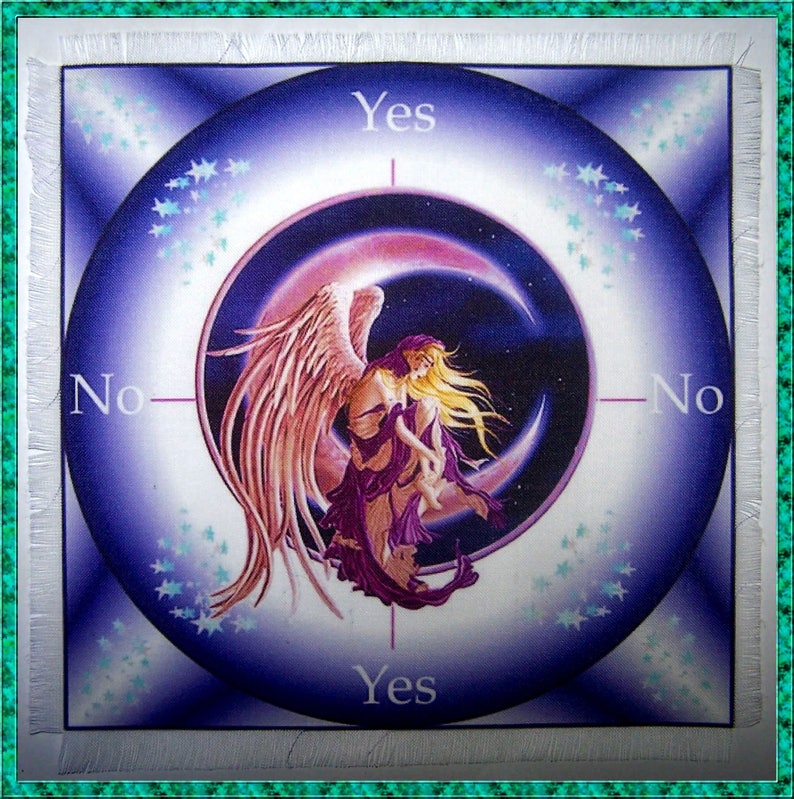 Luna Angel Scrying Mat, Dowsing wiccan Magic Divination, fairy gift image 1