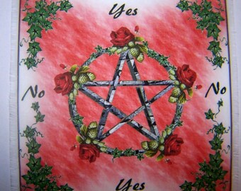 Rose Red Scrying Mat, Dowsing wiccan Magic Divination.