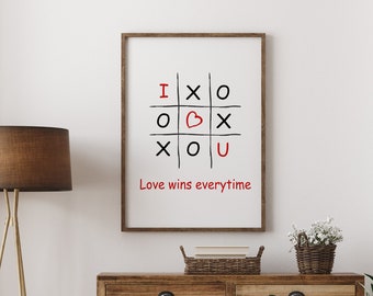 Bedroom Wall Decor, XOXO Decor, Printable wall art, Above Bed Signs, Couple Gift, Modern Minimalist Art, Valentine, Anniversary Gift,