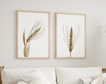 Set of 2 Prints, Farmhouse Prints, Printable Wall Art, Large Wall Art, Watercolor  Botanical Wall Hangings,