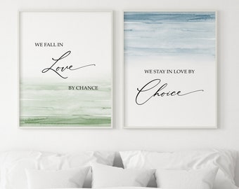 Love Signs for Wall, Set of 2 Prints, Printable Wall Art, Inspirational Quote, Bedroom wall art, Anniversary, Wedding Gift, Valentine gift