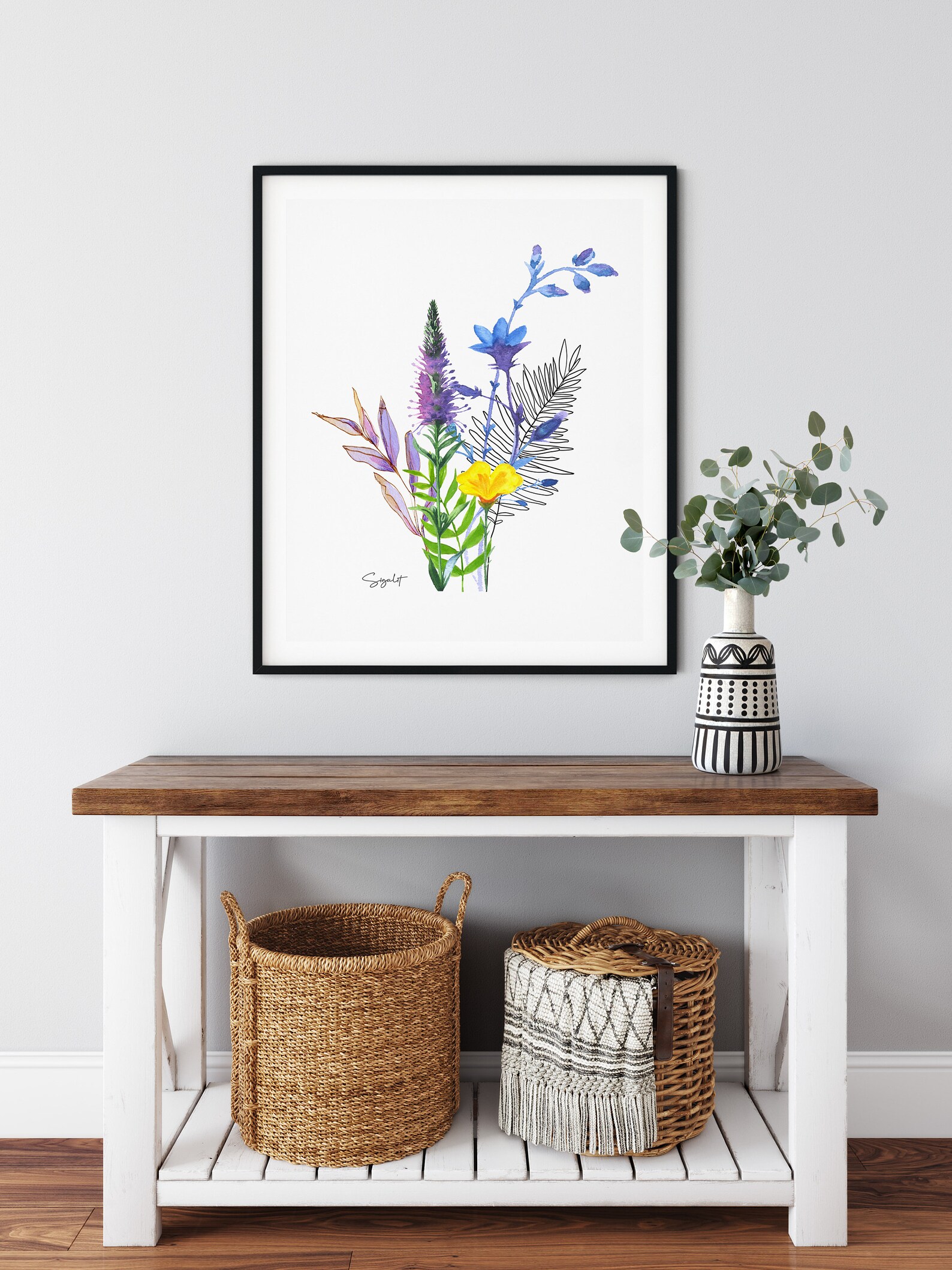 Botanical Wall Art colorful Wildflowers Wall Art Watercolor Etsy