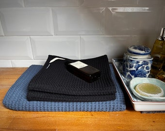 XL Waffle weaves/ Waffelpique Cotton Linen Towels - Bath/ Shower Towels/ Travel Towels in 100% eco-Tex quality /Vegan