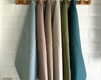 Vintage Look Waffle weave linen/ Waffelpique/ Tea/ Kitchen/ Dish/ Hand/ wash Towels / 100% eco-Tex Cotton