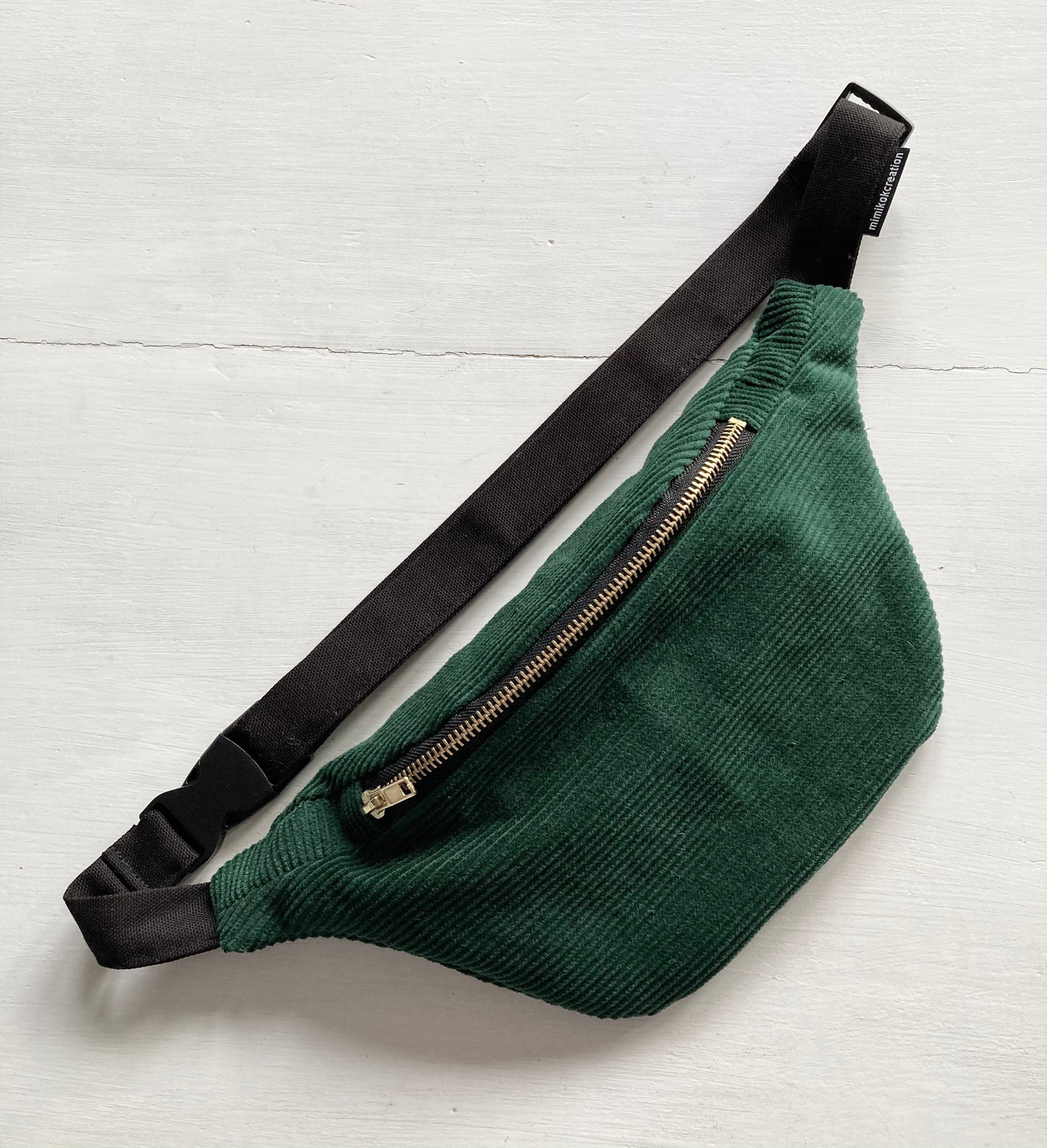 Corduroy Bumbag / Forest Green Dark Green / Bum Bag Belt 