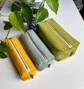 Medium wales Light soft colored Corduroy Box Pencil Case, Toiletry- / Specs-/ Project-/ Travel Pouch/ Vegan/ Bespoke/ 3 sizes product logo