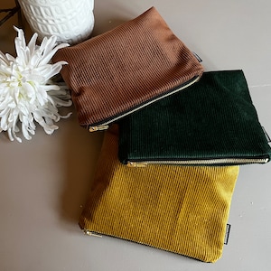 Mittelgroße Cordstoff medi-wales Allzweck Zip Beutel Kosmetiktasche/ Projekt Tasche/ Reise Beutel/ Umweltfreundliches Produkt/ Vegan