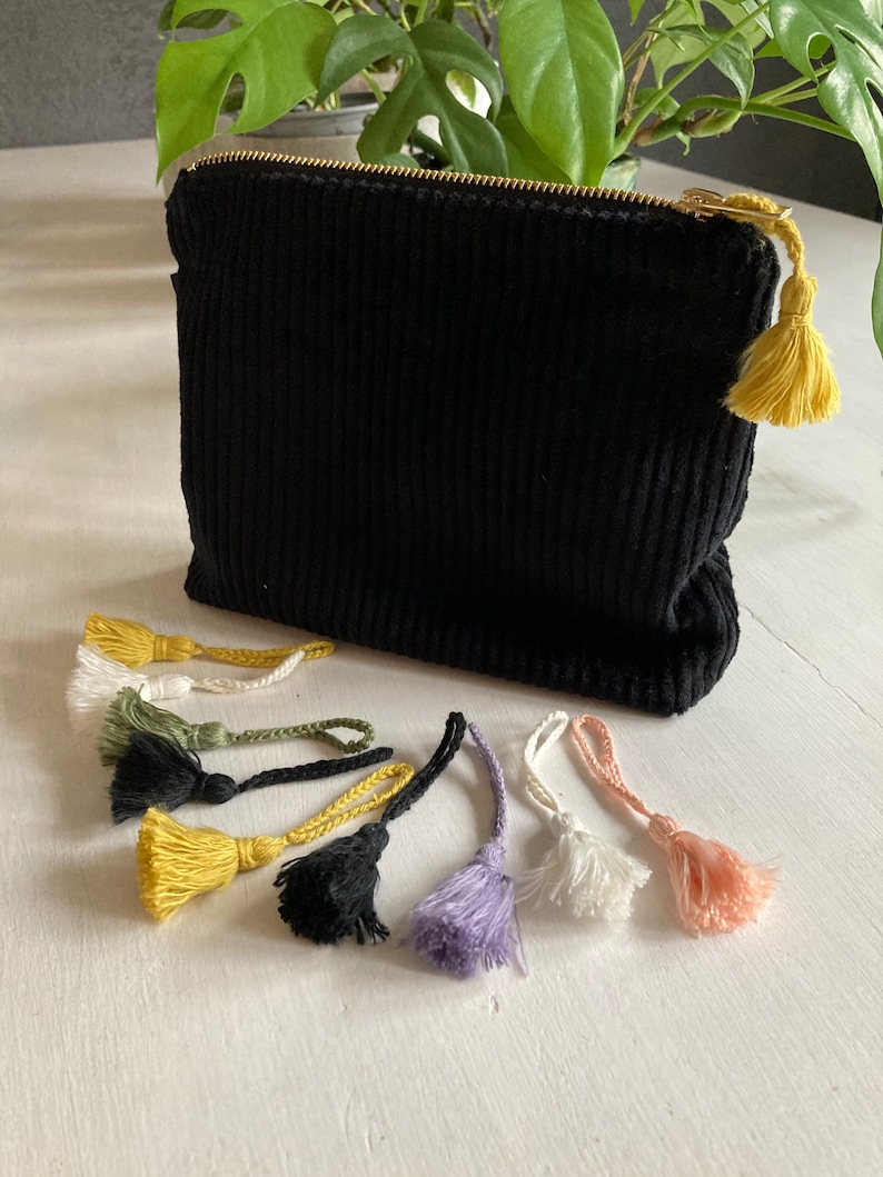 Schmales Etui aus weichem Breitcord/ Reißverschluss/ Flache Tasche/ Vegan Bild 6