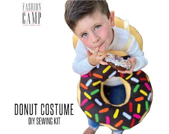 Kit de déguisement Donut DIY : Déguisement d'Halloween en feutre - Cousu ou non cousu