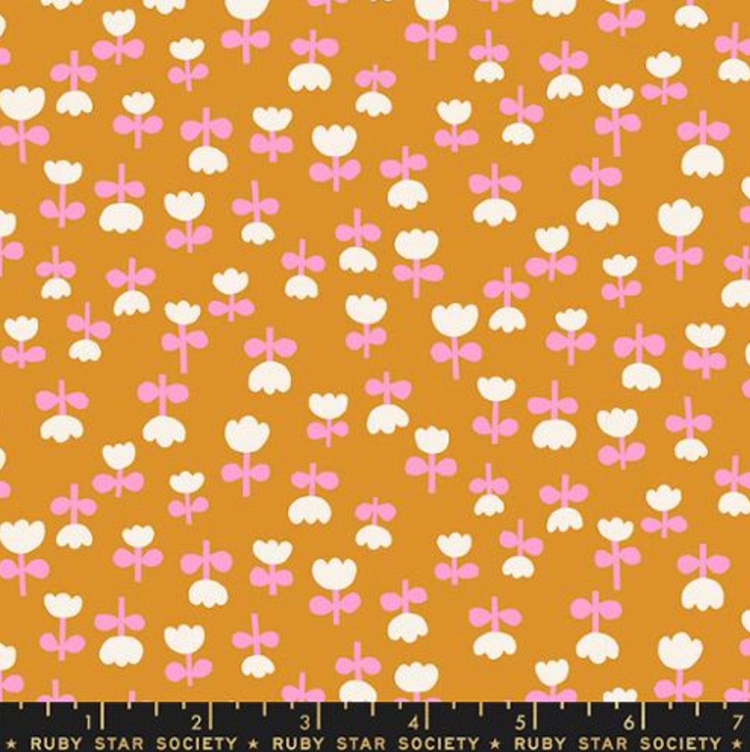 Tulip Novelty Fabric Ruby Star Society Petunia Honey Fabric Novelty