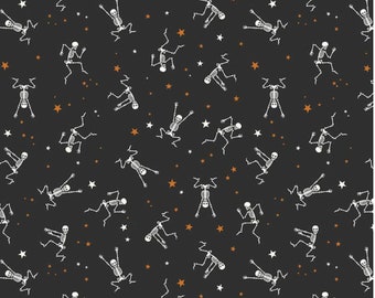 Glow in the Dark Skeleton Fabric: Riley Blake Halloween Cotton