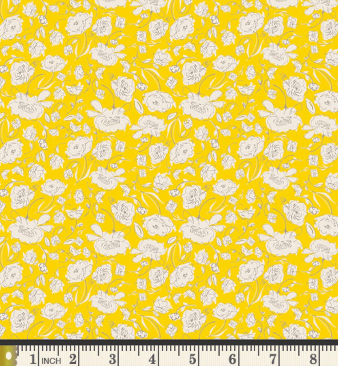 Yellow Floral Fabric Art Gallery Fabric Blooming Brook Sol Wonderful