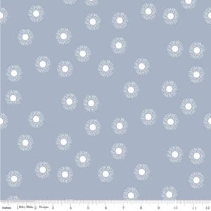 Sunrise Fog Fabric | Moonchild | Riley Blake | Cotton Woven | Gray Blue Sun Fabric | Continuous Yardage