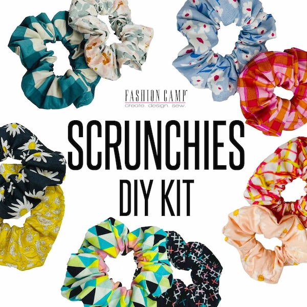 DIY Scrunchie Sewing Kit for Kids | Instructional Video Tutorial | Girl Sewing Project Kit | Scrunchie Making Kit | Scrunchie Sewing Pattern