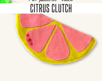 Citrus Lemon Clutch Sewing Pattern - Digital Download & Video Tutorial