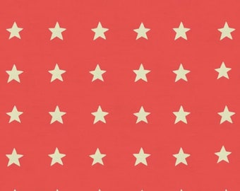 Red and White Stars Cotton Fabric - 4th of July Print | By the 1/2 yard
