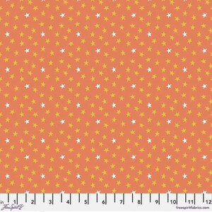 Orange Stars Fabric | Free Spirit Fabrics Stars Print Fabric | Tiny Stars Quilt Fabric | Baby Quilt Fabric | Cotton Woven Fabric | 1/2 Yard