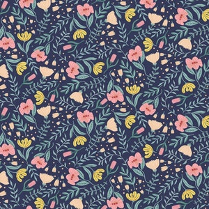 Sea Floral Fabric | Dear Stella Fabrics | Shark Side | Seaweed Water Garden | Cotton Woven Fabric | Continuous Yardage | By The 1/2 Yard