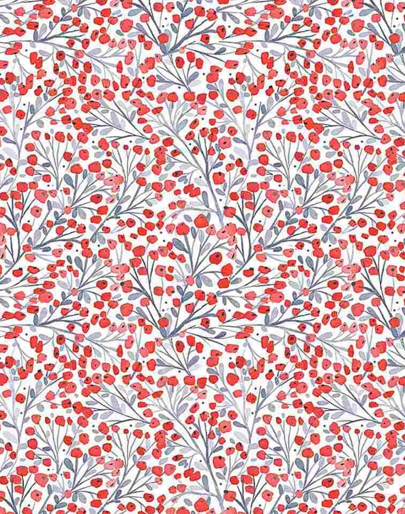 Christmas Berries Fabric: Dear Stella Holiday Cotton, Scandinavian Style