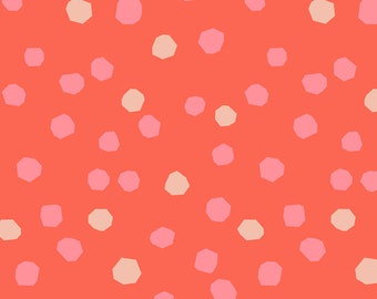 Orange Abstract Polka Dots Fabric | Ruby Star Society Tangerine Dream from First Light | Orange Fabric | Cotton Woven Fabric | 1/2 Yard