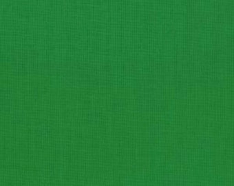 Kelly Green Cotton Fabric | Riley Blake Solid Woven Material | 1/2 Yard Increments