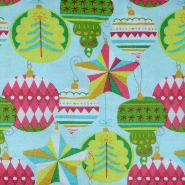 Bright Christmas Ornaments Fabric | Blend Fabrics All Bright Fabric Maude Asbury | Ornament Christmas Fabric | Cotton | Continuous Yardage